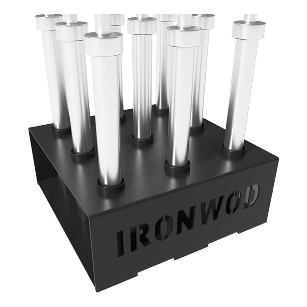 IRONWOD 9-Hole Bar Storage Rack - detail view