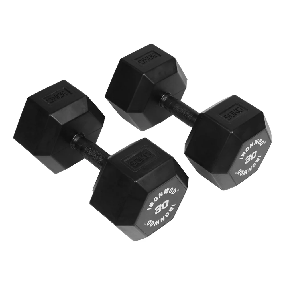 IRONWOD Full-Rubber Hex Dumbbell