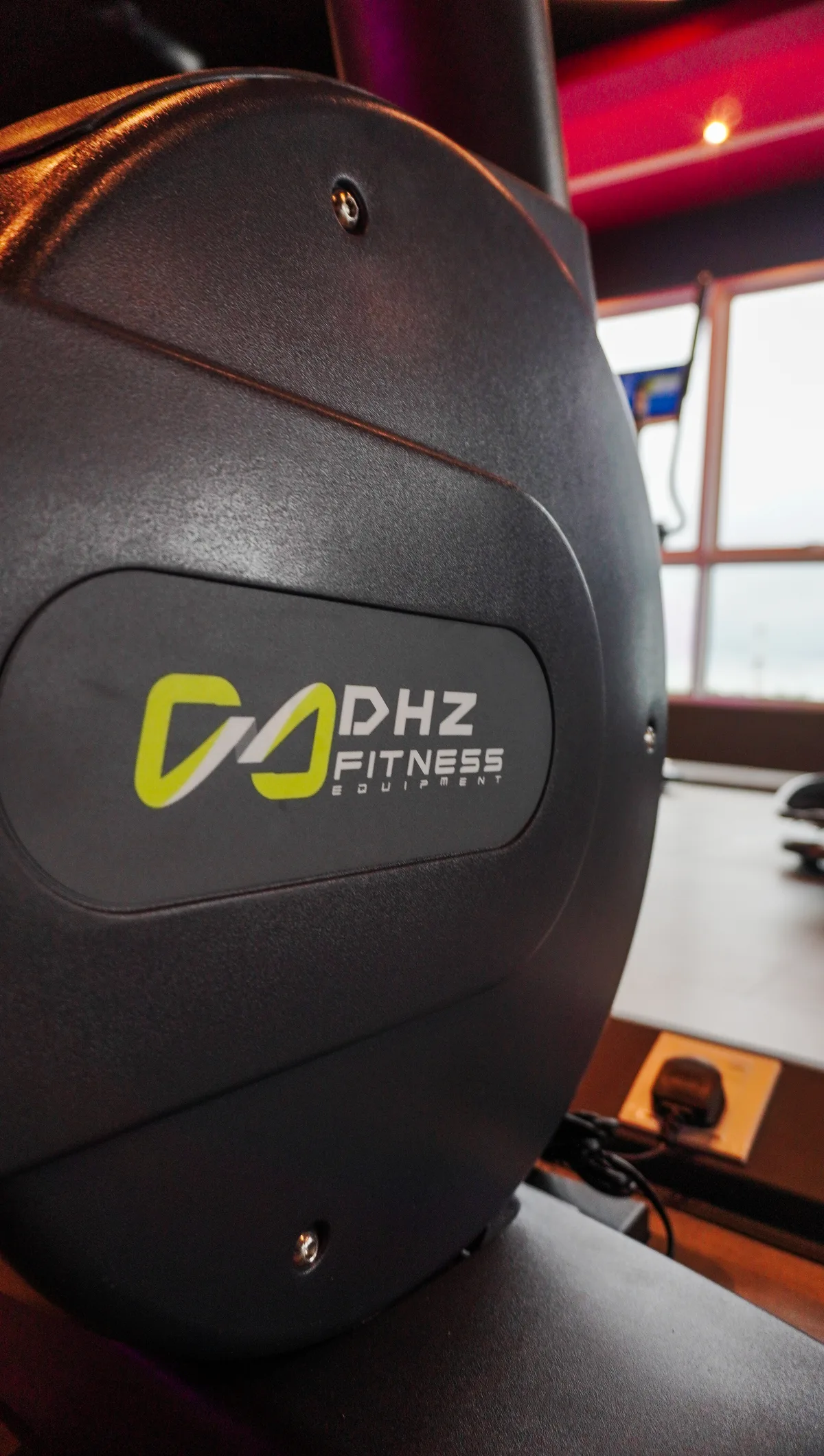 DHZ Fitness branding on a machine at Level Up Fitness Kota Samarahan