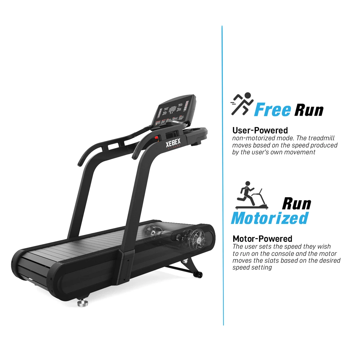 XEBEX FreeRun Motorized Treadmill Smart Connect - detail view