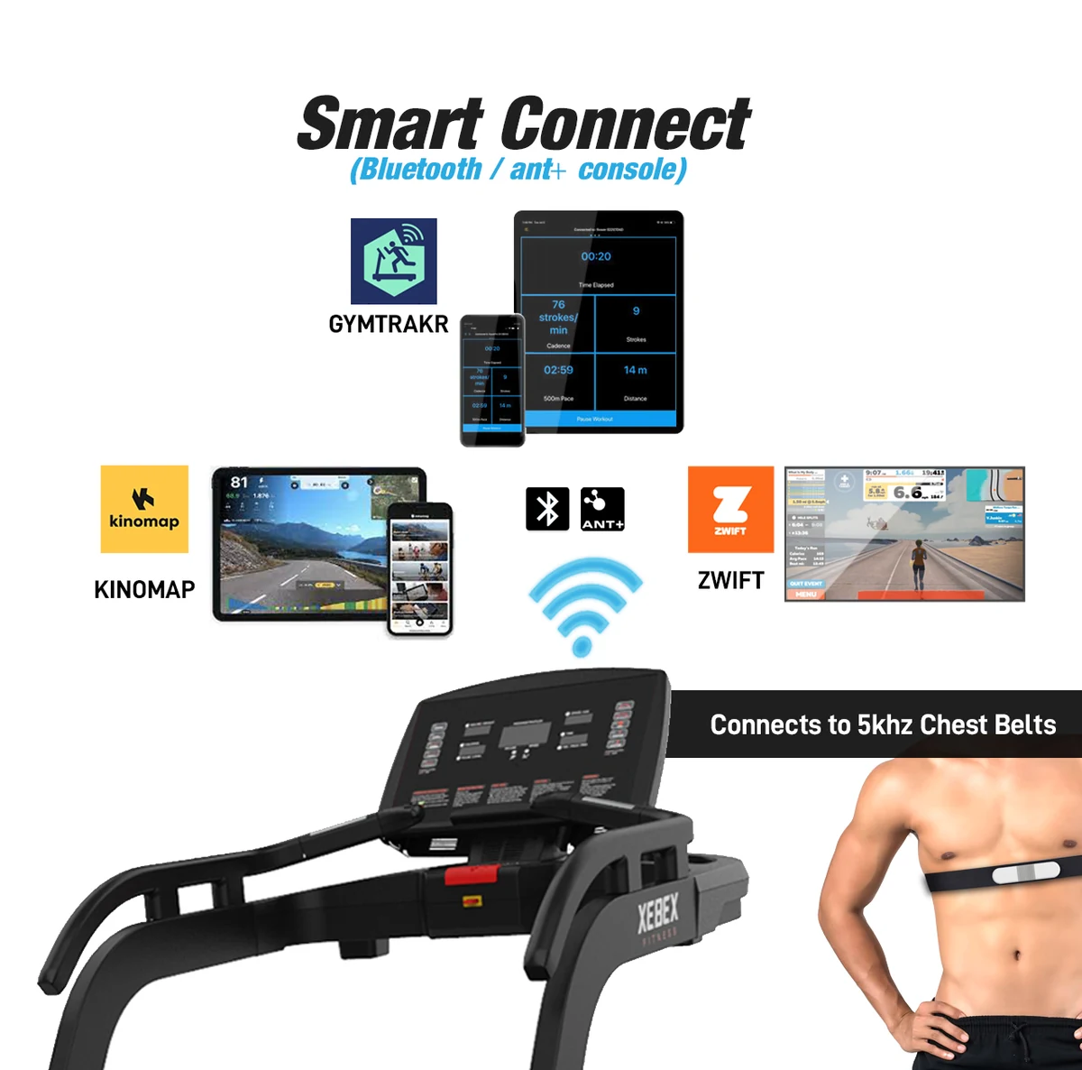 XEBEX FreeRun Motorized Treadmill Smart Connect - detail view
