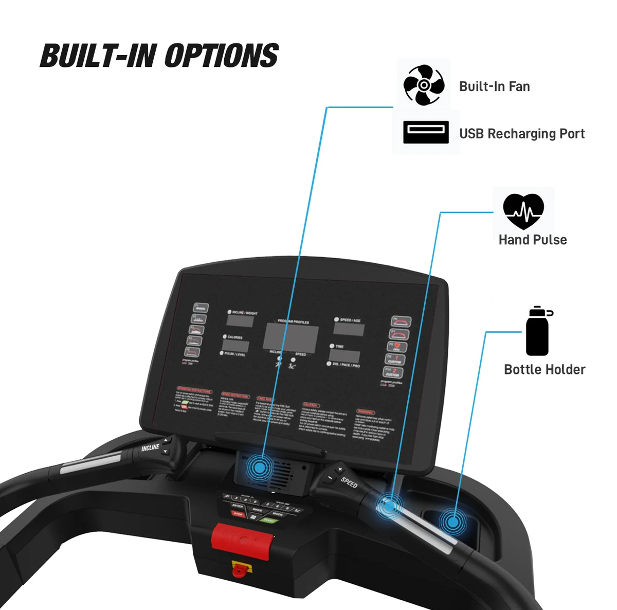 XEBEX FreeRun Motorized Treadmill Smart Connect - detail view